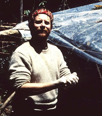 Ronald E. Cole, founding Curator of the MWFB, on expedition in Papua New Guinea in 1985.